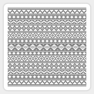 Aztec Essence Pattern II White on Gray Sticker